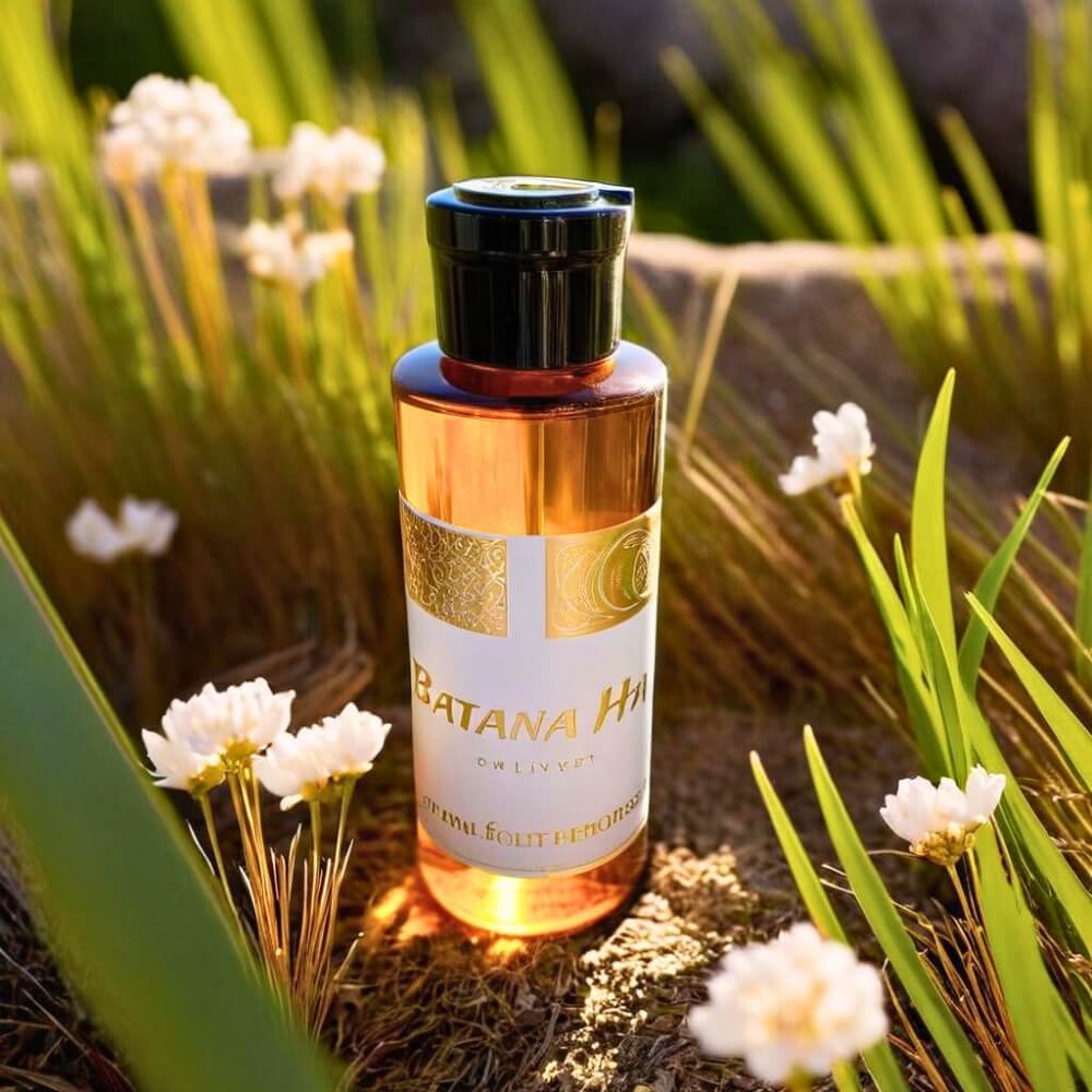 Pure Batana Oil 2 oz bottle for natural hair growth restoration.