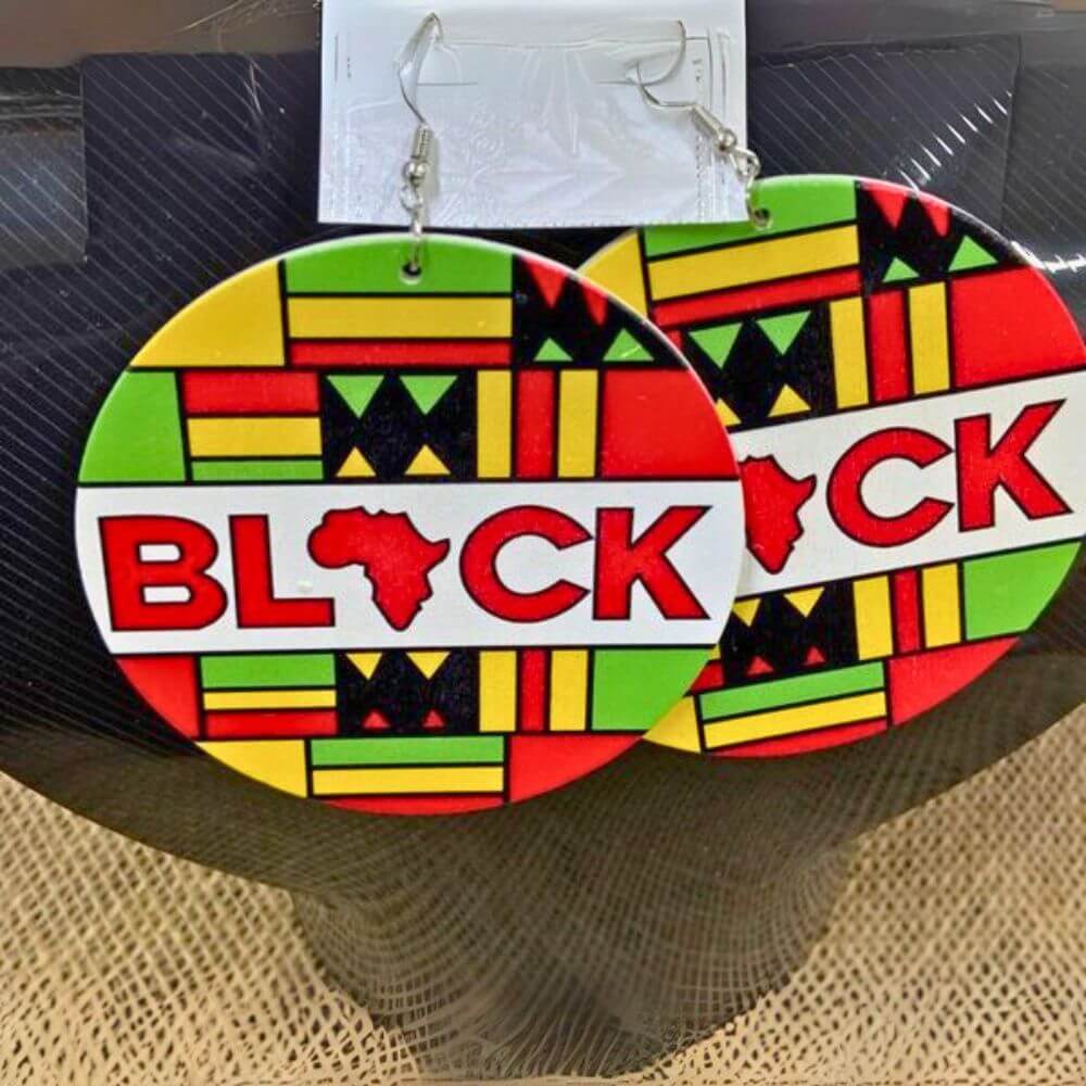 Black Wood Earring
