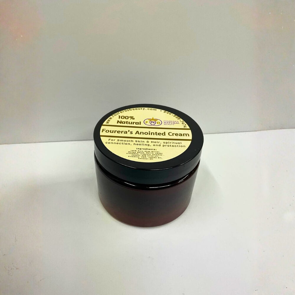 A professional jar of Fourera's Anointed Cream available in multiple sizes.