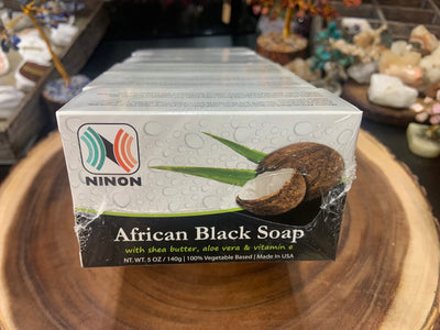 African Black Soap with Shea Butter, Aloe Vera & Vitamin 6 Pieces