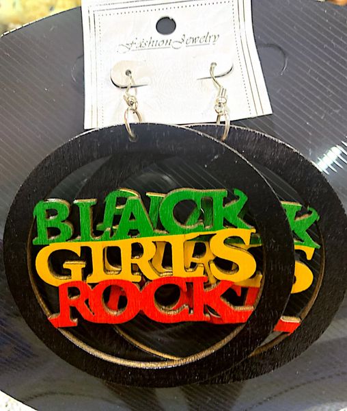 Black Girls Rock Wood Earring